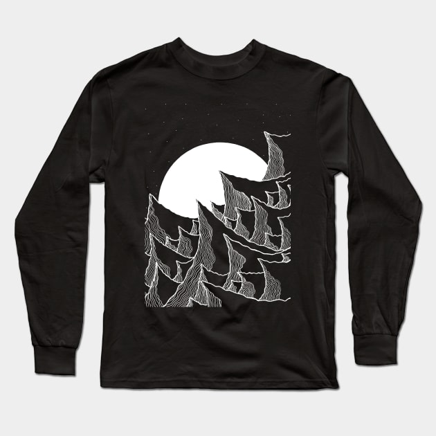 The dark jagged mounts Long Sleeve T-Shirt by Swadeillustrations